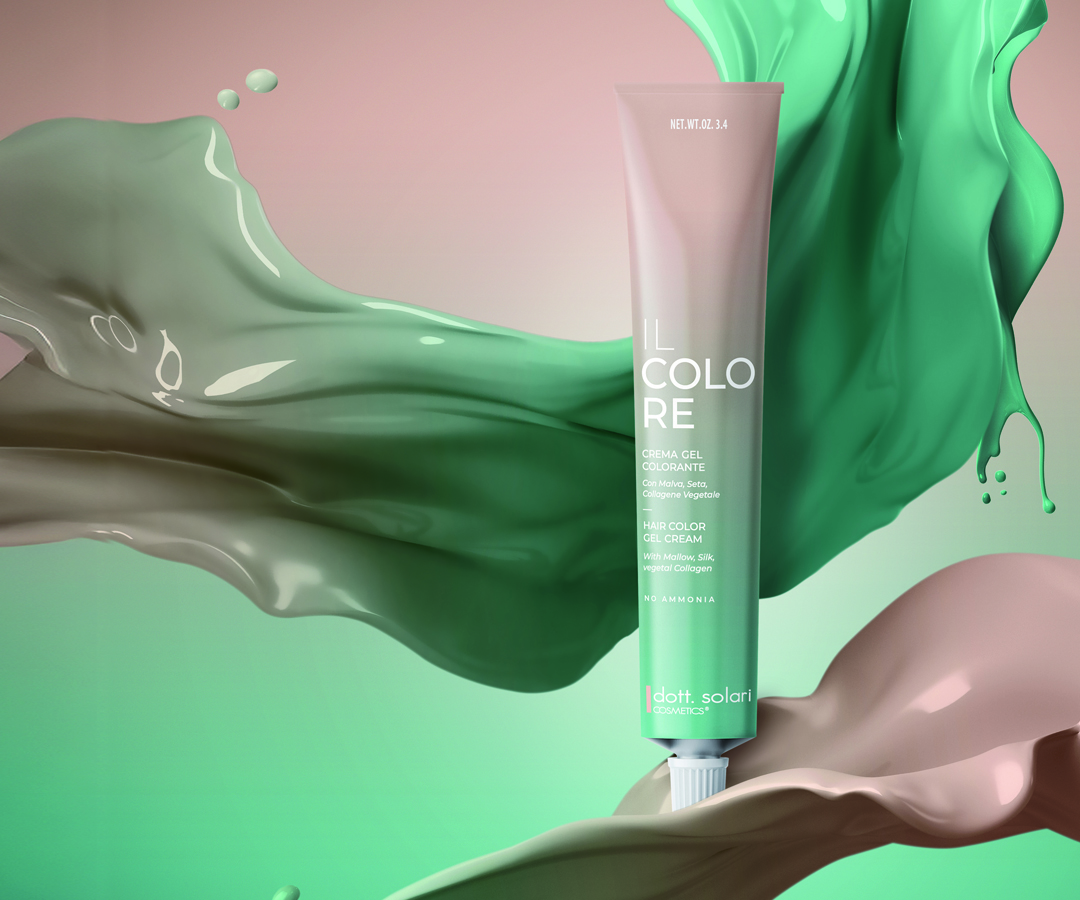 Banner crema colorante per capelli "Il Colore" di Dott. Solari. Colorazione professionale e delicata, senza ammoniaca. Mob.
